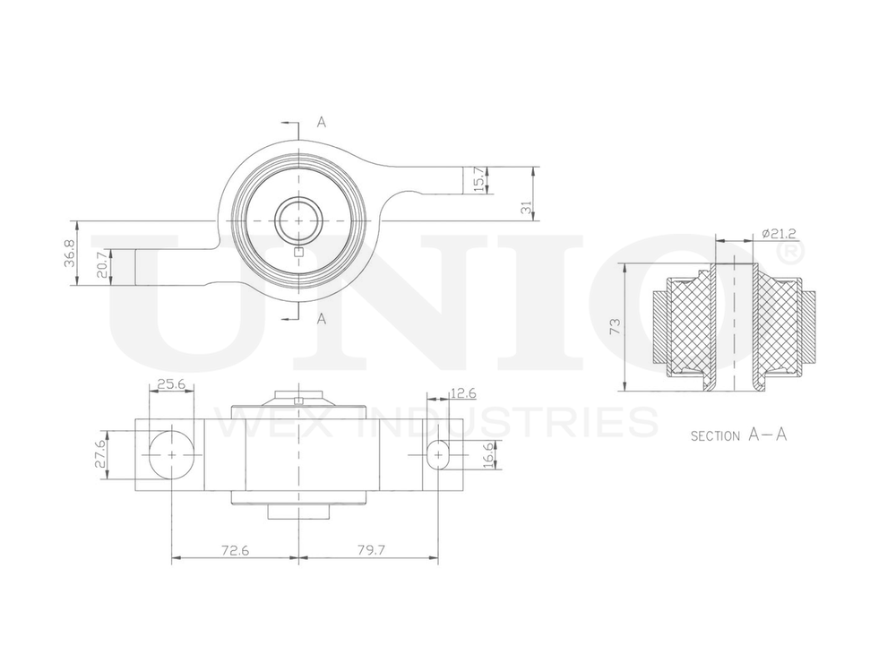 Сайлентблок задний правый переднего нижнего рычага UNIO RMP-20111