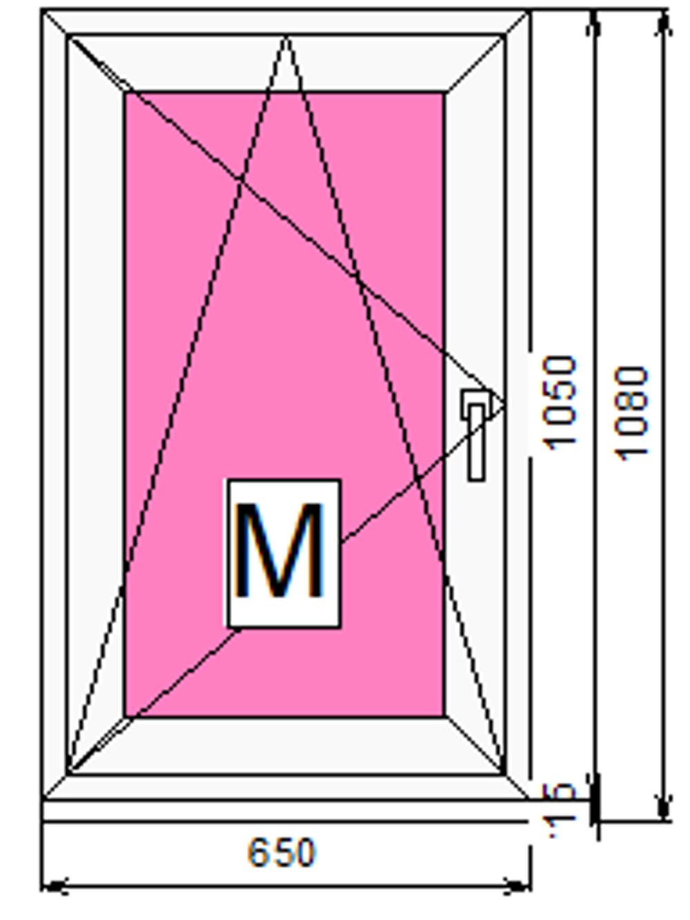 Пластиковое окно с поворотно-откидной створкой 1050 х 650 ТермА Эко + Москитная сетка