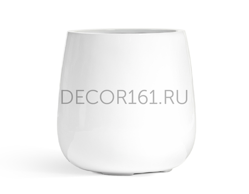 Кашпо TREEZ Effectory Gloss Design-Чаша Белый глянцевый лак в-50 см, д-49 см 41.3321-05-068-WH-49