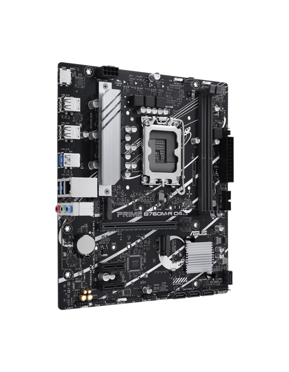 Материнская плата ASUS PRIME B760M-R D4, LGA1700, B760, 2*DDR4, 4*SATA, 2*M.2, 4*USB 3.2, 4*USB 2.0, 1*PCIx16, 2*PCIx1, HDMI, mATX; 90MB1HA0-M0EAY0