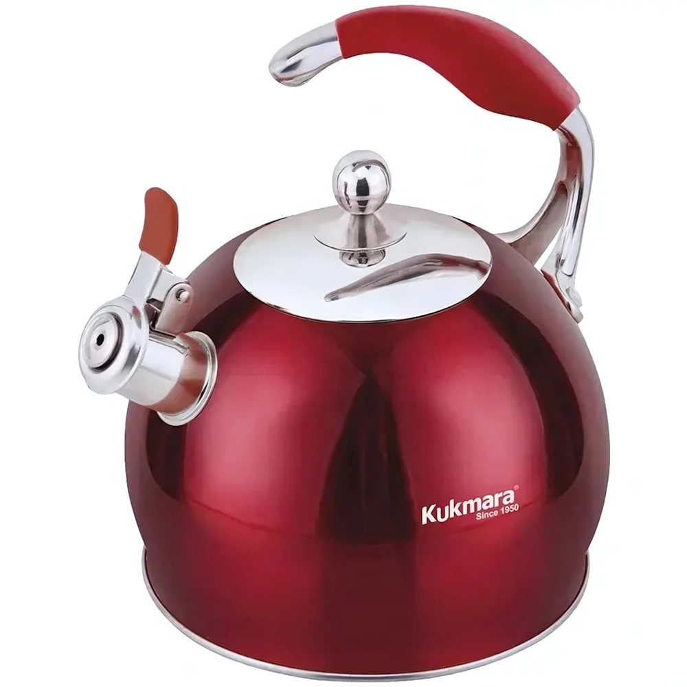 Чайник из нержавеющей стали, со свистком,3л,RED