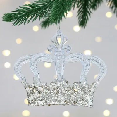 Подвеска «Королевская корона» 10*12 см, Белый/Золотой блеск