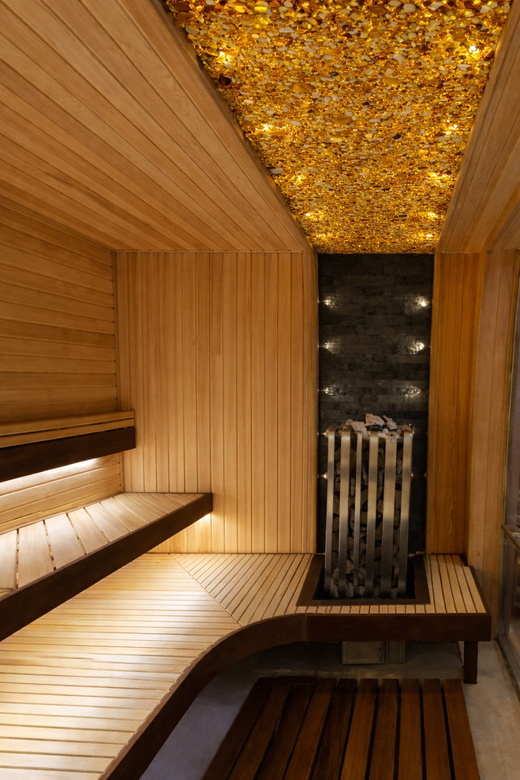 Экологичная плитка (панно) из янтаря для саун, бань и парных