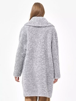 Шуба женская из овечьей шерсти чебурашка тедди, SilverFox (арт. S1188rm012bz)