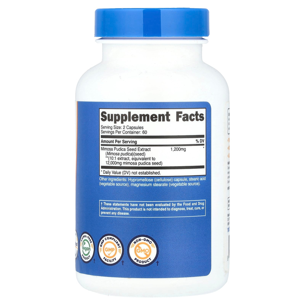 Nutricost, Mimosa pudica Seed, 120 капсул (6000 мг в 1 капсуле)