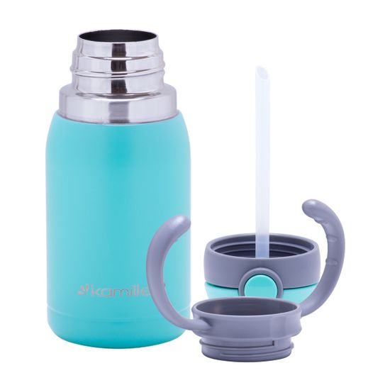 Термос для детей 300 мл. Kamille KM-2019 с ручками и трубочкой из нержавеющей стали