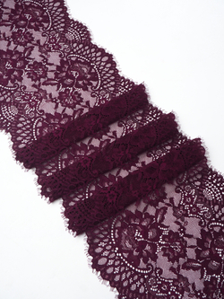 Кружево шантильи эластичное слива ширина 22 см