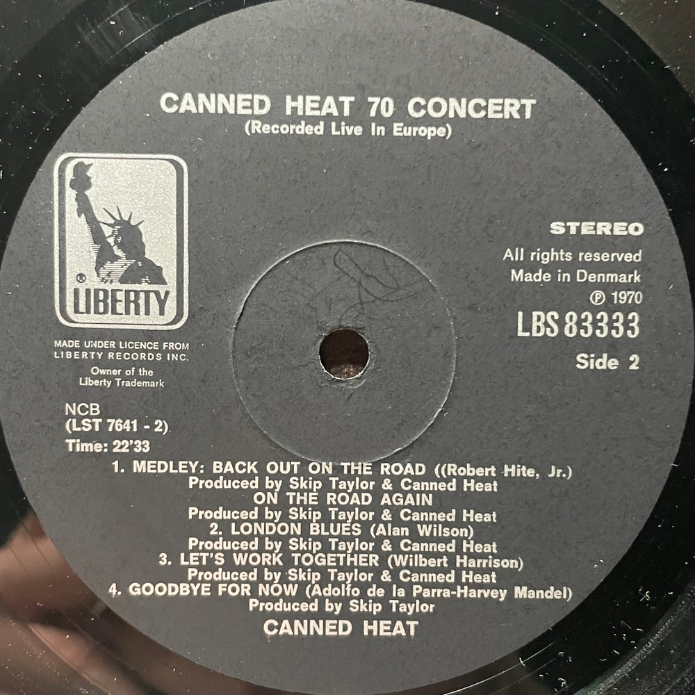 Canned Heat ‎– '70 Concert: Recorded Live In Europe (Дания 1970г.)