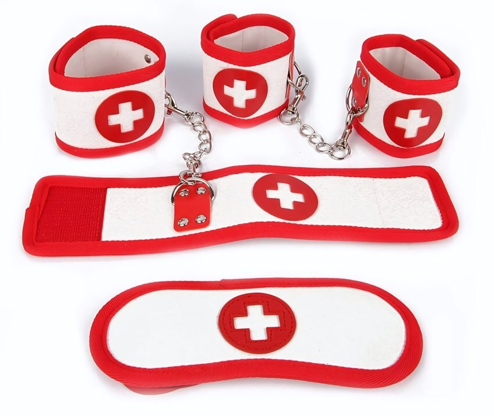 Оригинальный игровой набор БДСМ в медицинском стиле (Цвет: красный с белым)