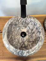 Раковина из мрамора Donut Doreng Grey DM-65869 40х40х15 из натурального камня