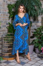 Платье Jana из принтованной вискозы (Размер: S) (Цвет: голубой)