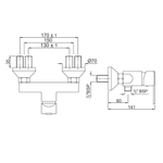 Jaquar, Смеситель для душа внешний, Fonte, 1-рычаж., Хром FON-CHR-40149