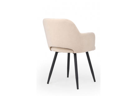 Стул на металлокаркасе Woodville Эолин бежевый (glory 03), черный, ножки черные