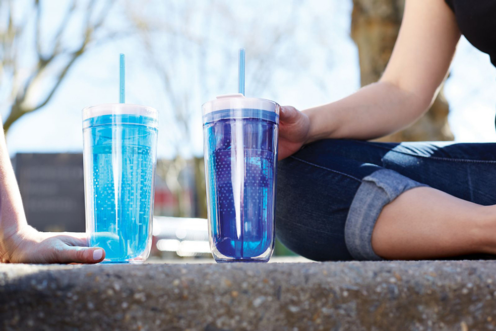 Стакан с двойными стенками Travel синий Zoku