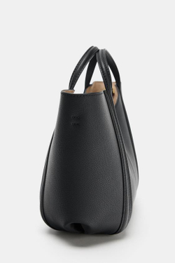 ZARA МИНИ-СУМКА С ДЕКОРАТИВНОЙ СТРОЧКОЙ, ЧЕРНЫЙ