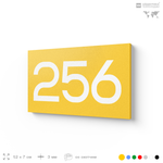 Номер на дверь 256, табличка на дверь для офиса, квартиры, кабинета, аудитории, склада, желтая 120х70 мм, Айдентика Технолоджи