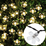 Гирлянда для улицы «Цветок» 7 м 50 ламп LED чёрный провод, 8 реж., IP-55, Теплый белый (возможность соединения), 220V