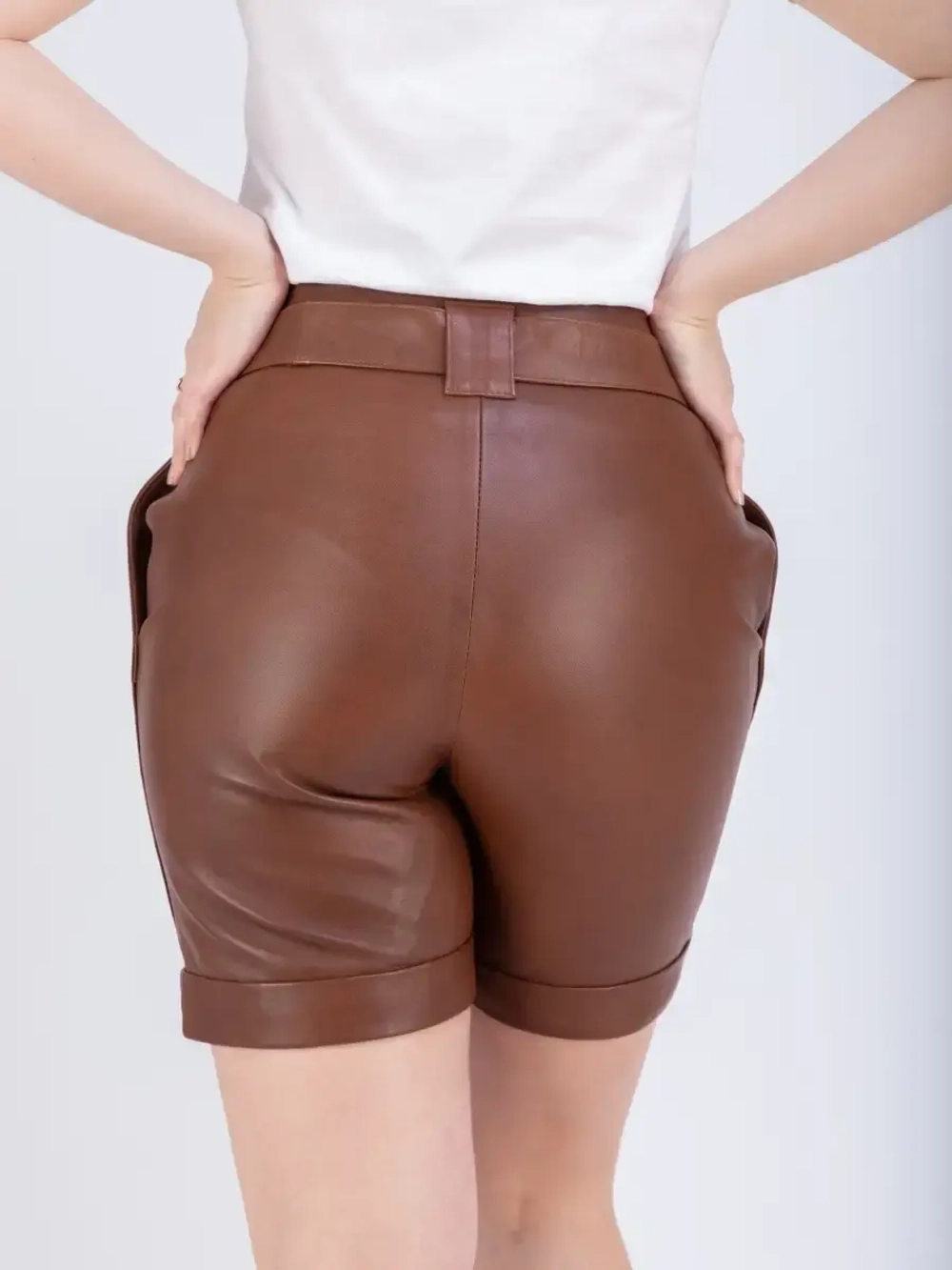 Шорты женские кожаные кожаные шорты