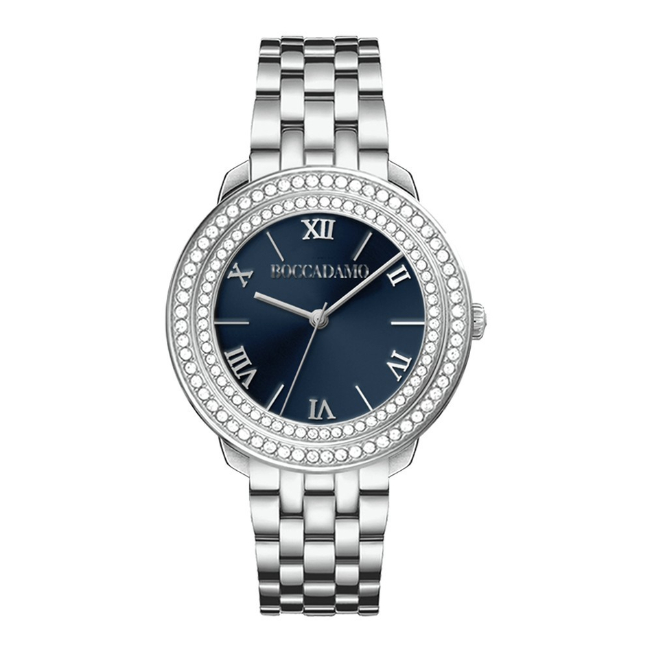 Часы Boccadamo Diva Silver Blue DV002 BL/S с минеральным стеклом, кристаллами Swarovski