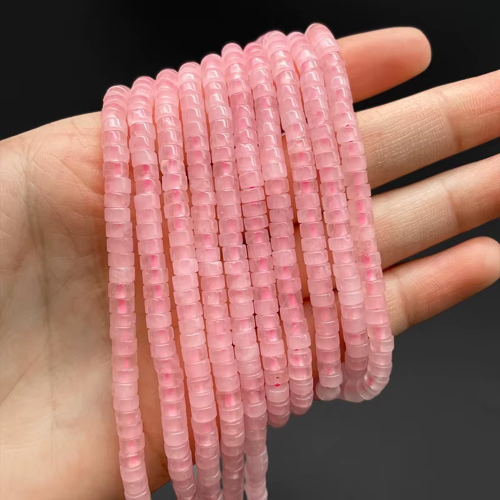 Розовый Кварц бусины-рондели 4х2/6х3 мм, на нитке 38 см