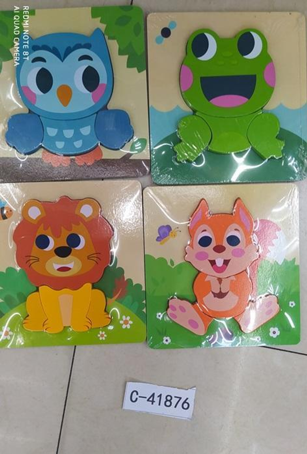 Развивающая игрушка деревянная Пазл животные, C-41876