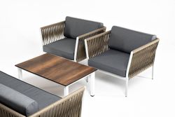 "Касабланка" лаунж-зона плетеная из роупа 5-местная, цвет серый