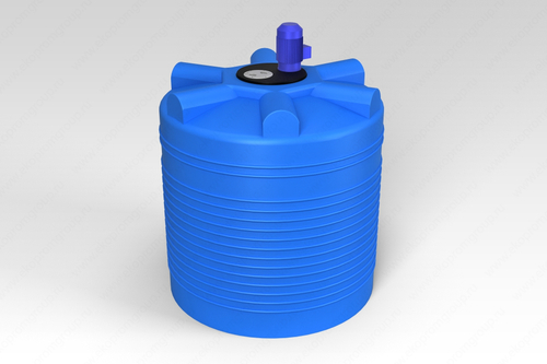 Емкость пищевая в обрешетке ЭкоПром ЭВЛ с турбинной мешалкой 1000 л. вертикальная (116x116x145см;синий) - арт.555714