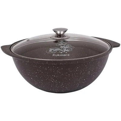 Казан для плова 3,5л со стекл. крышкой АП (кофейный мрамор) кмк37а