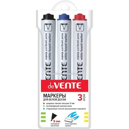 Набор маркеров для белой доски 5,0мм 3 цв.,