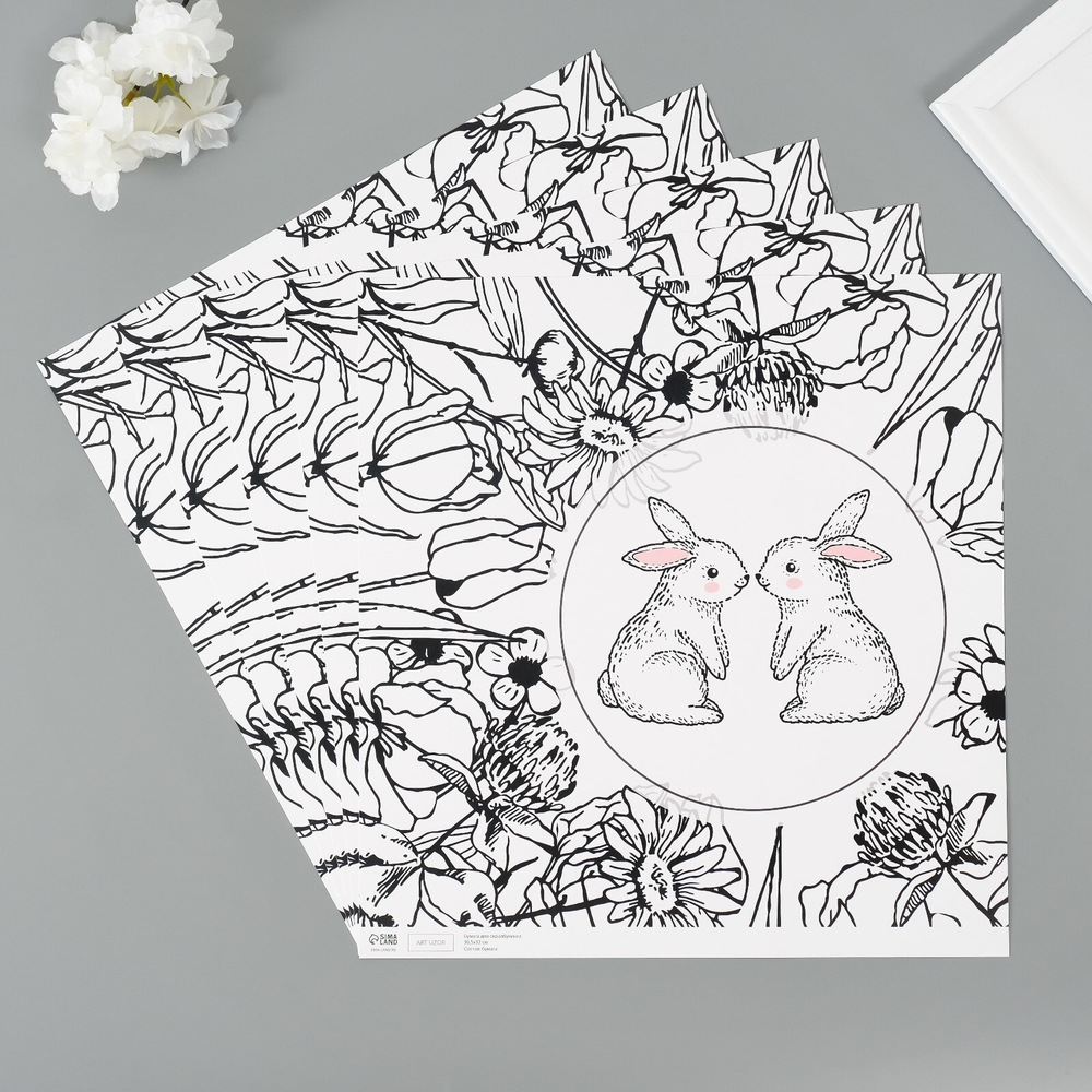 Бумага для скрапбукинга "Милые зайчики"