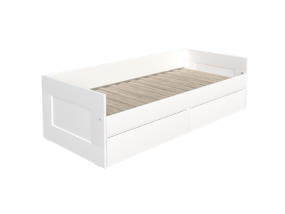 Кровать СИРИУС  раздвижная с ящиками 80(160)х200 (белая)