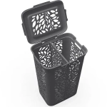 Корзина для белья с разделителем Leaves 60л 440х635мм (серый) (комплект 4 шт)