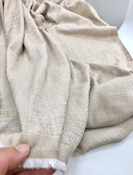 Портьерная ткань винтажный хлопковый жаккард Funny col. 020 бежевый (высота 280 см, Индия)