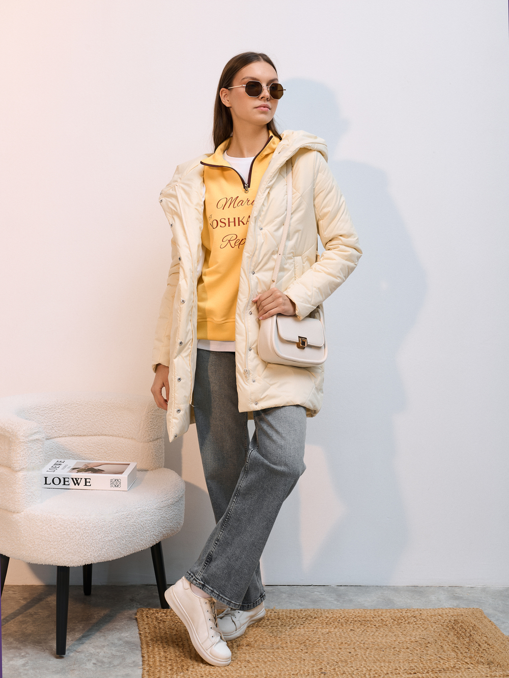 Полупальто демисезонное "2026" ваниль