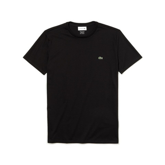 Мужская теннисная футболка Lacoste Men's Crew Neck Pima Cotton Jersey T-shirt - черный