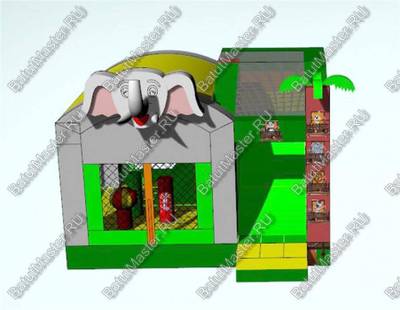 Коммерческий надувной батут "Слоник" с крышей