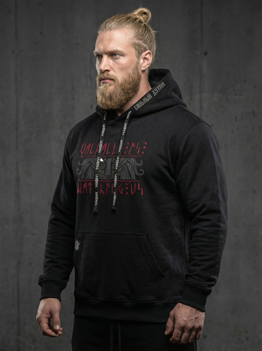 Толстовка с капюшоном и карманом кенгуру мужская LEGENDA Вальхалла