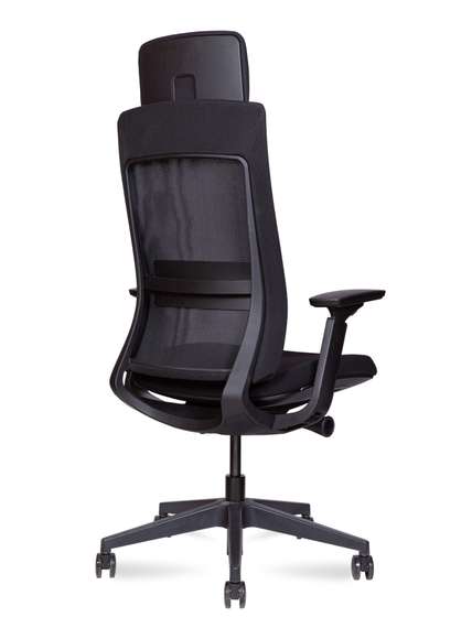 Кресло офисное Норден / Осло блэк / Oslo black / черная сетка /черный пластик / база черная