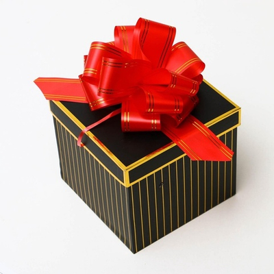 Бант-шар № 5 золотая полоса, красный