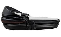 Детская коляска Roan Esso 2025 Кожа 3 в 1 с автокреслом Tutis Elo Lux EduSky Black ESSK/210/1 Black /Black/руч.Тем.коричневый