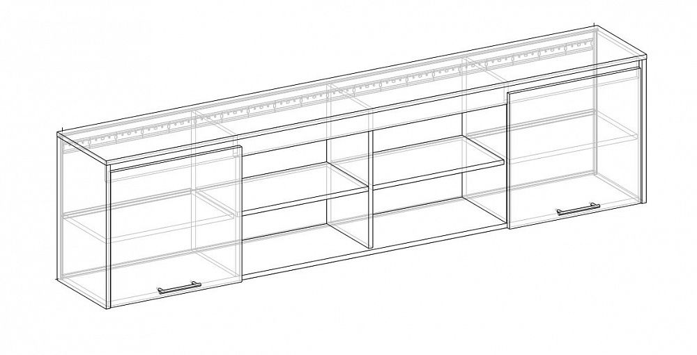 Полка навесная Дакота №2 серый крафт/тиз серый