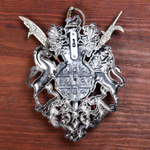 Декоративное панно Геральдика "Лев на щите и две шпаги"