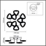 8239/9CL LEDIO LN25 000 хром, металл/пластик Люстра потолочная с ПДУ LED 120W 3000-6000K 220V RUANA