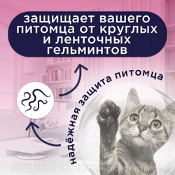 Таблетки от гельминтов МильбеПЕТ (GIGI) 40 мг для кошек более 2 кг со вкусом говядины, 2таб Мильбемицин/Празиквантел
