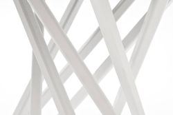 "Сантьяго" журнальный стол из HPL круглый Ø40 H55, каркас из стали белый, цвет столешницы "молочный"