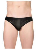 Мужские слипы из материала под кожу (52) (Цвет: черный)