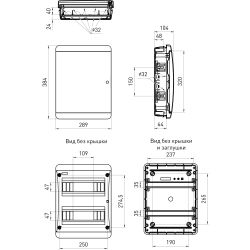 Корпус пластиковый встраиваемый ЭРА COMFORT ЩРВ-П-24 IP40 прозрачная крышка белый