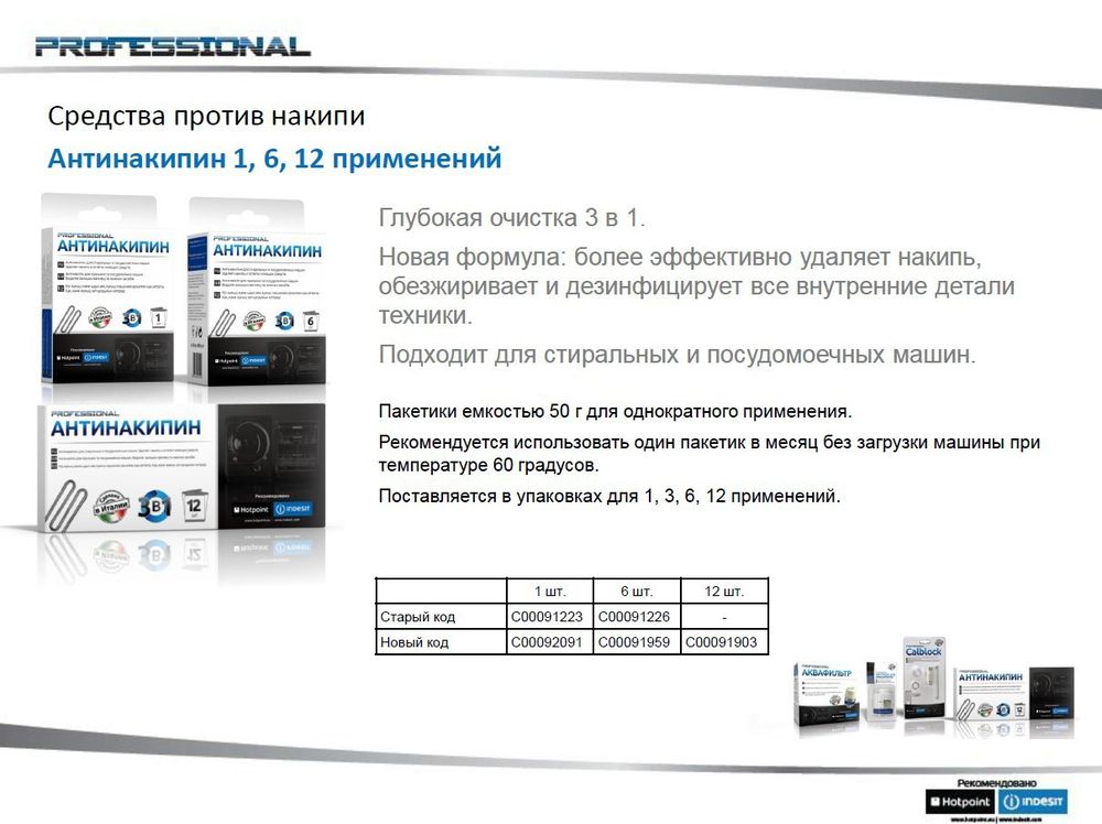 Антинакипин для стиральной машины 6 прим. по 50 гр. - 091959