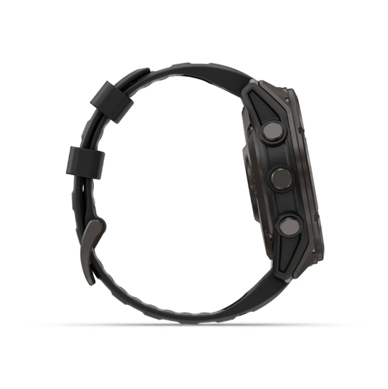 Умные часы Garmin Fenix 8 PRO, 51 мм, AMOLED, Sapphire, Carbon Gray DLC Titanium with Black/Pebble Gray Silicone Band