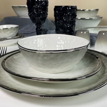 Lenardi 122-134 Набор из 2 салатников 15х14,5х7,5см TORONTO GREY в под.уп.(х24)Фарфор